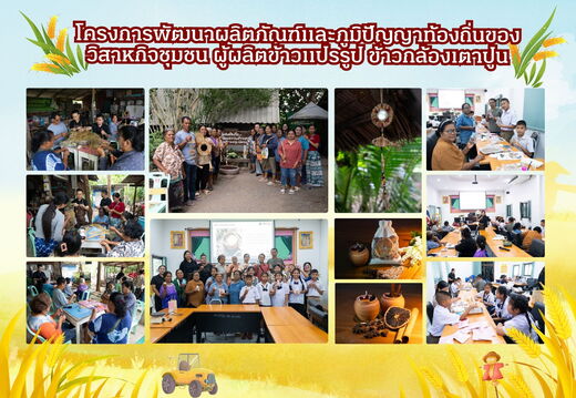 โครงการพัฒนาผลิตภัณฑ์และภูมิปัญญาท้องถิ่นของวิสาหกิจชุมชน ผู้ผลิตข้าวแปรรูปข้าวกล้องเตาปูน